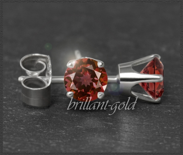 Ohrstecker 585 Gold Granat rot 4,5,6,7mm